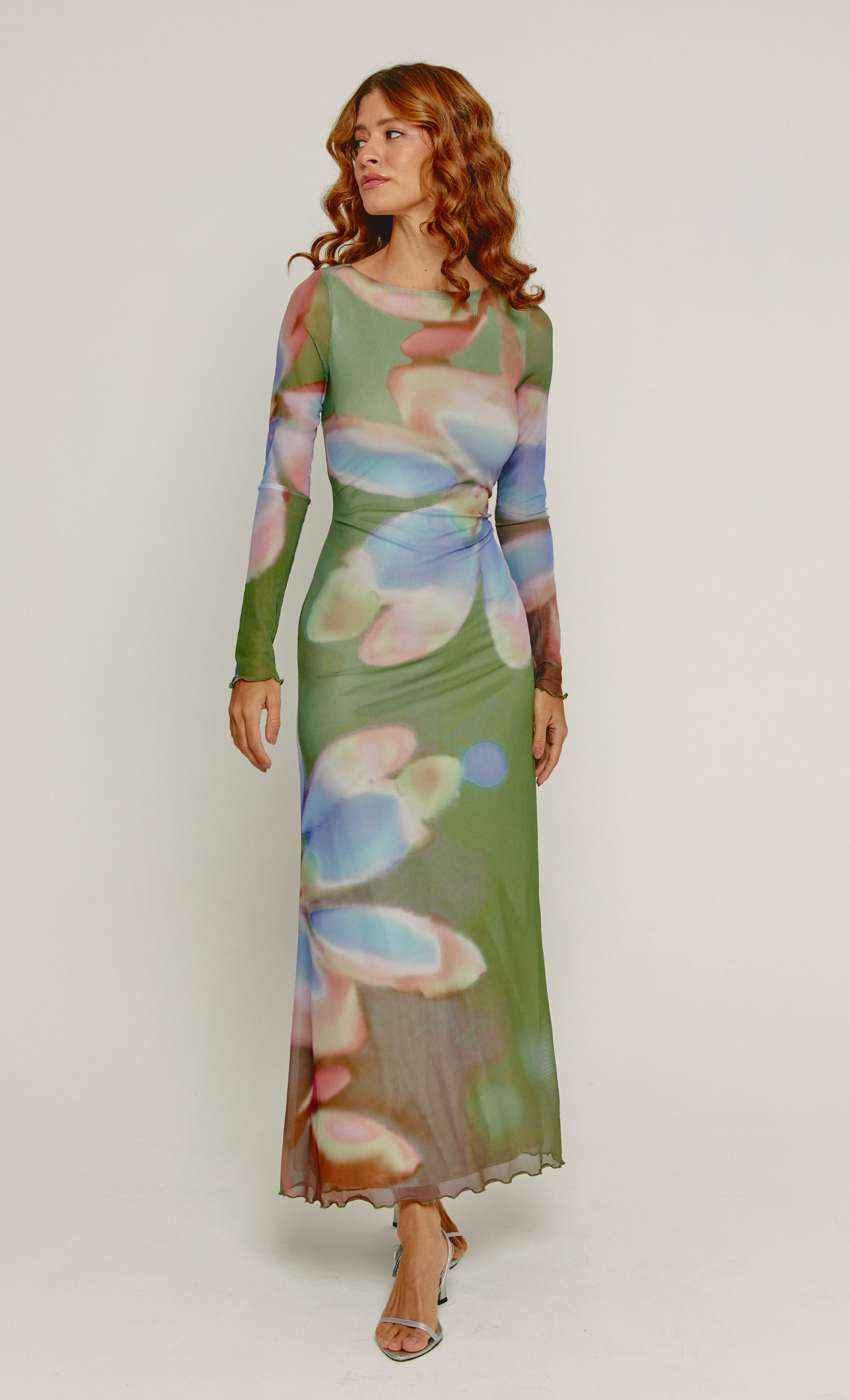 long sleeve mesh dress Olive Floral Maxi – Rare London Girls Thanksgiving Outfits – It has an invisible sunday dress Color:Light Brown Crosshatch