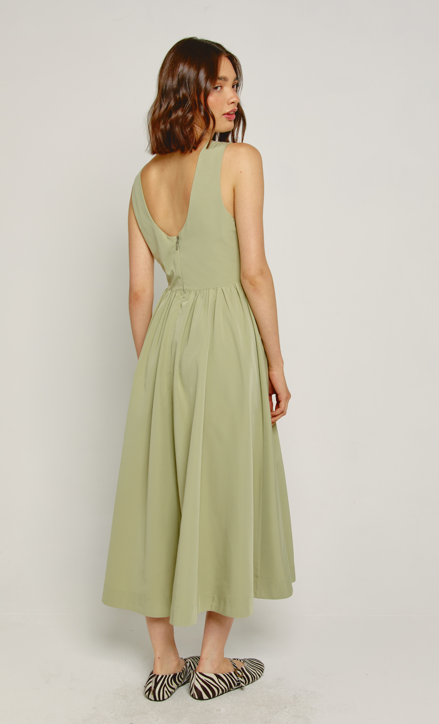 rare london green dress Green Cut-Out Knit Midi Dress