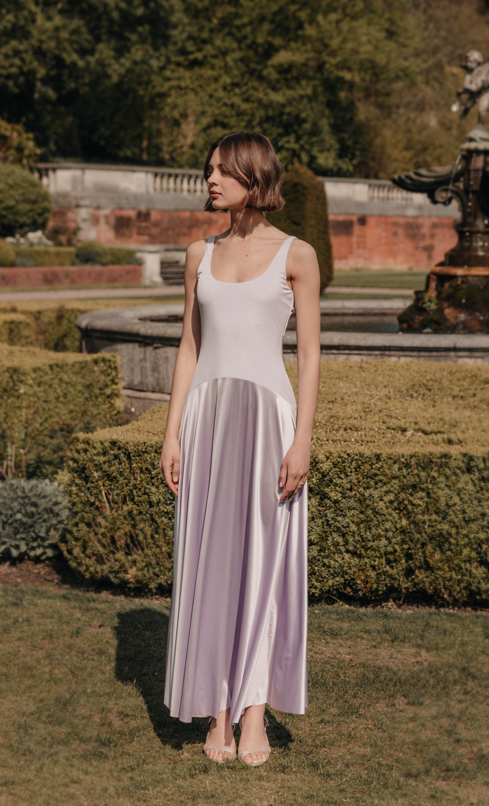 RARE London Women's RARE London Women's Lilac Curved Drop Waist Maxi Dress 8