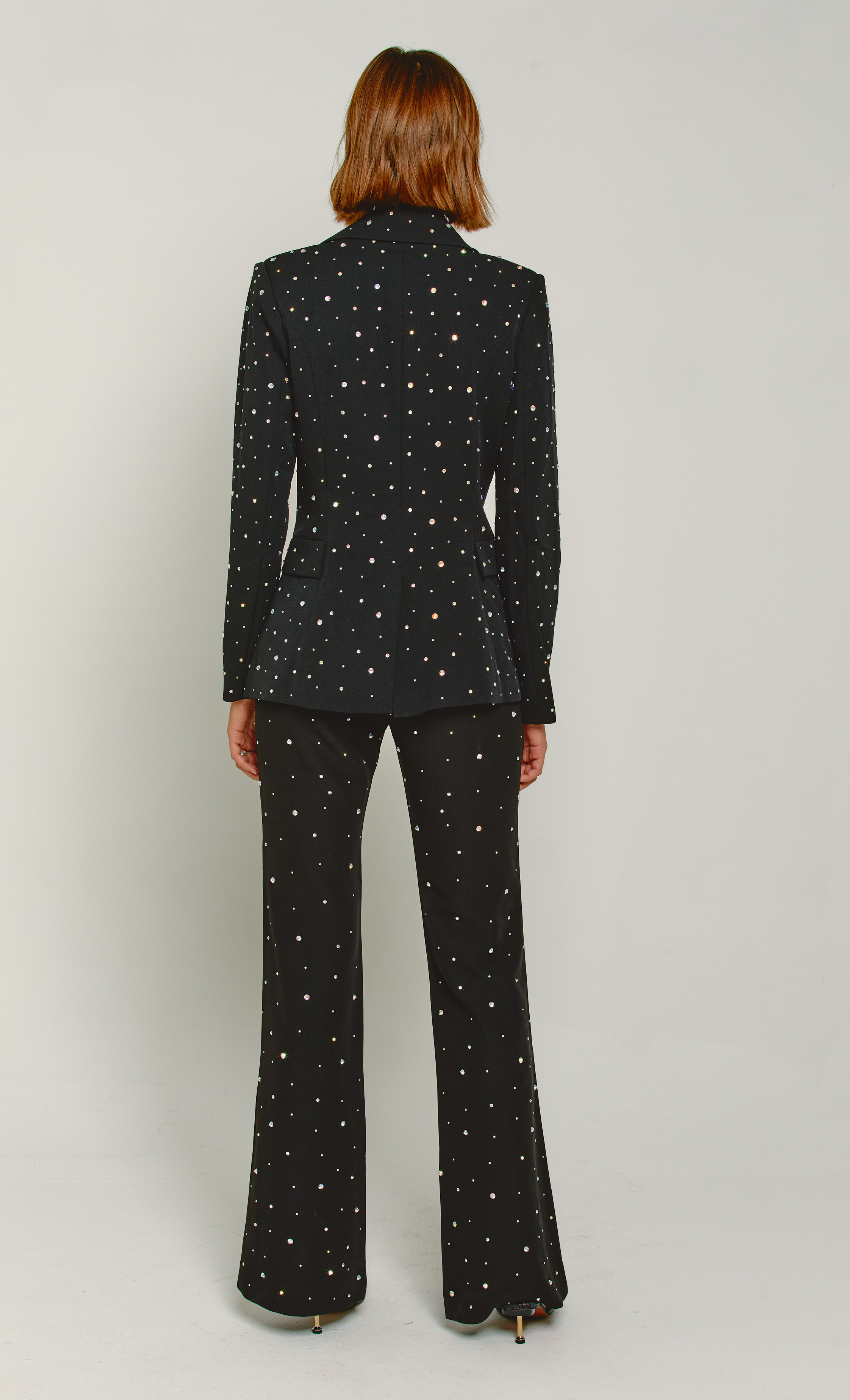 Black Diamante Embellished Tailored Blazer