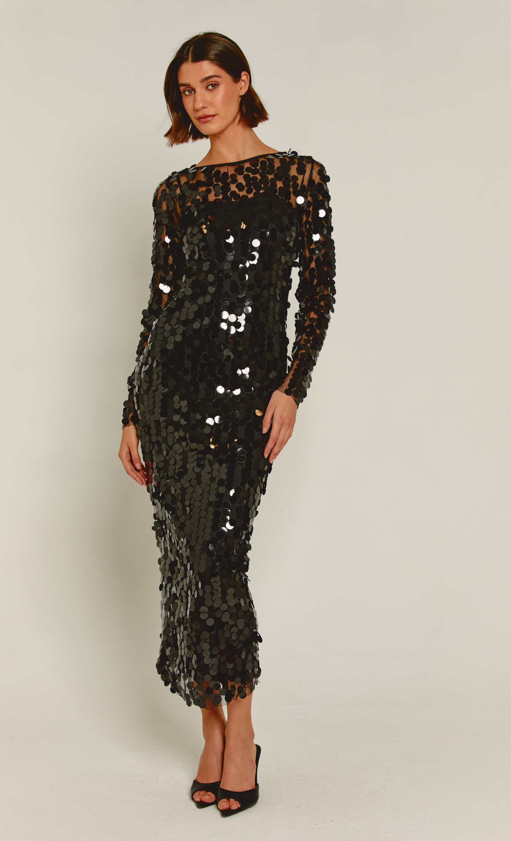 Rare London Women's Black Large Disc Maxi Dress 10