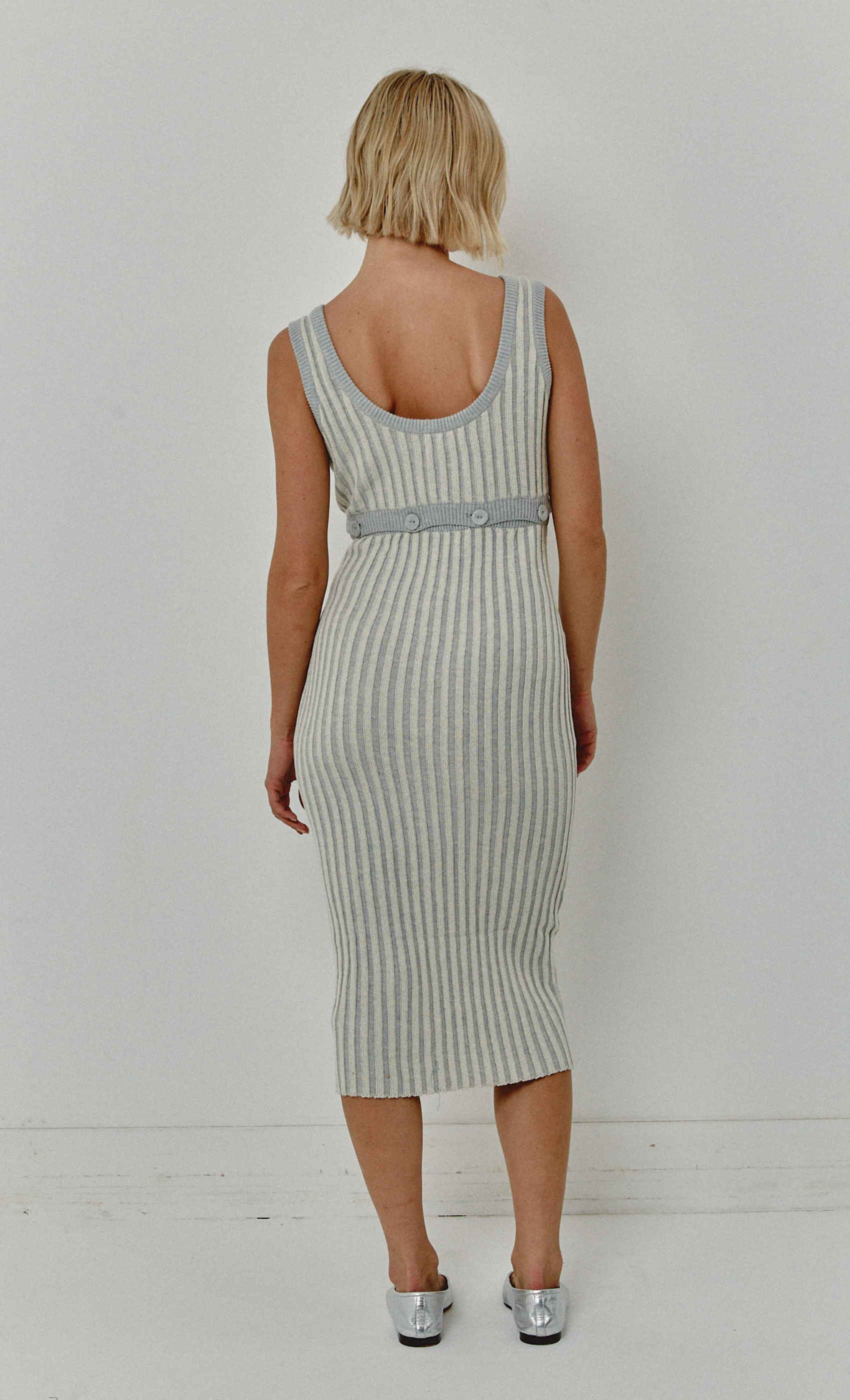 Cream Knitted Midi Dress