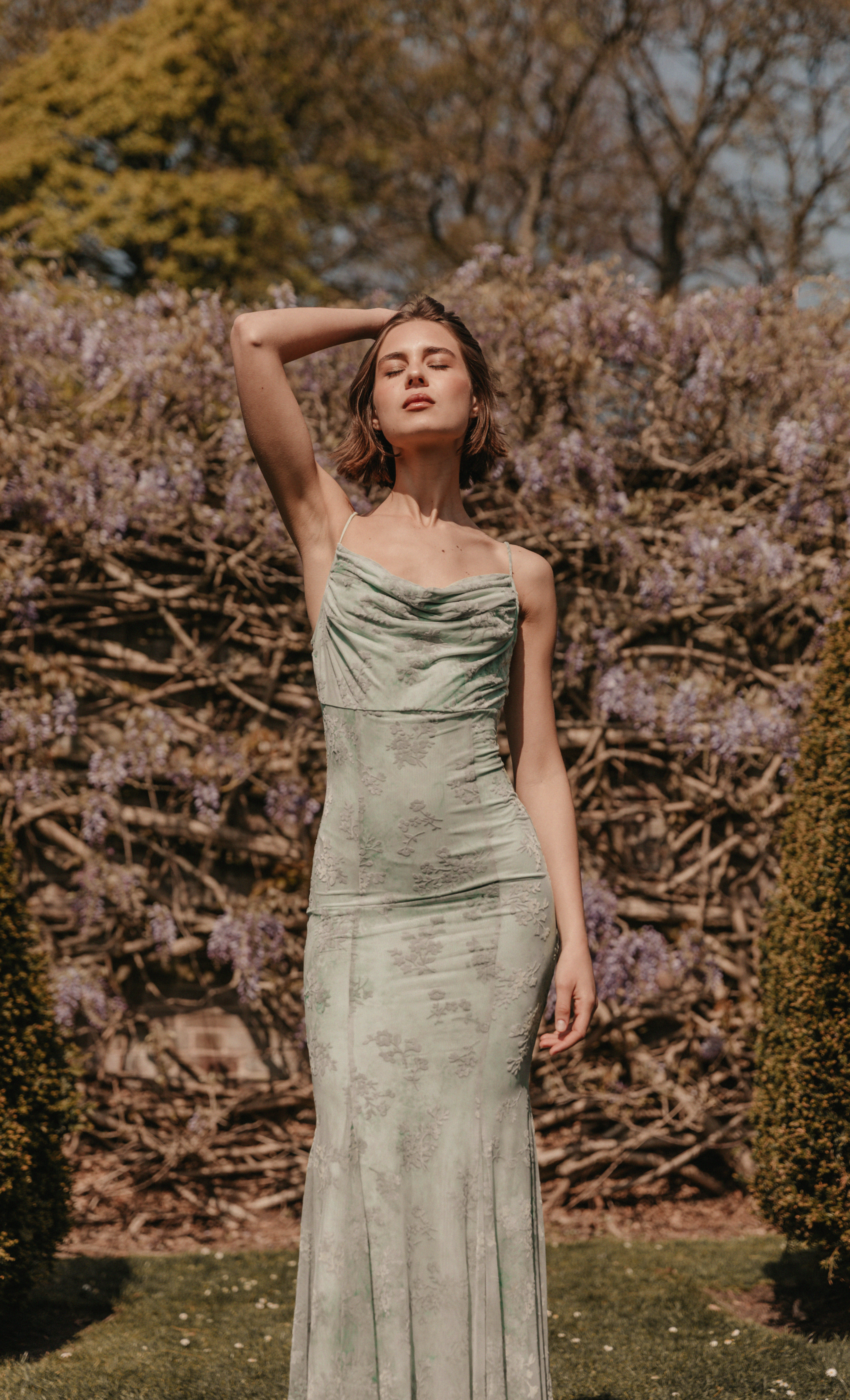 spring green long dress Signature Wrap Dress in Sage Blossom Jennafer Grace