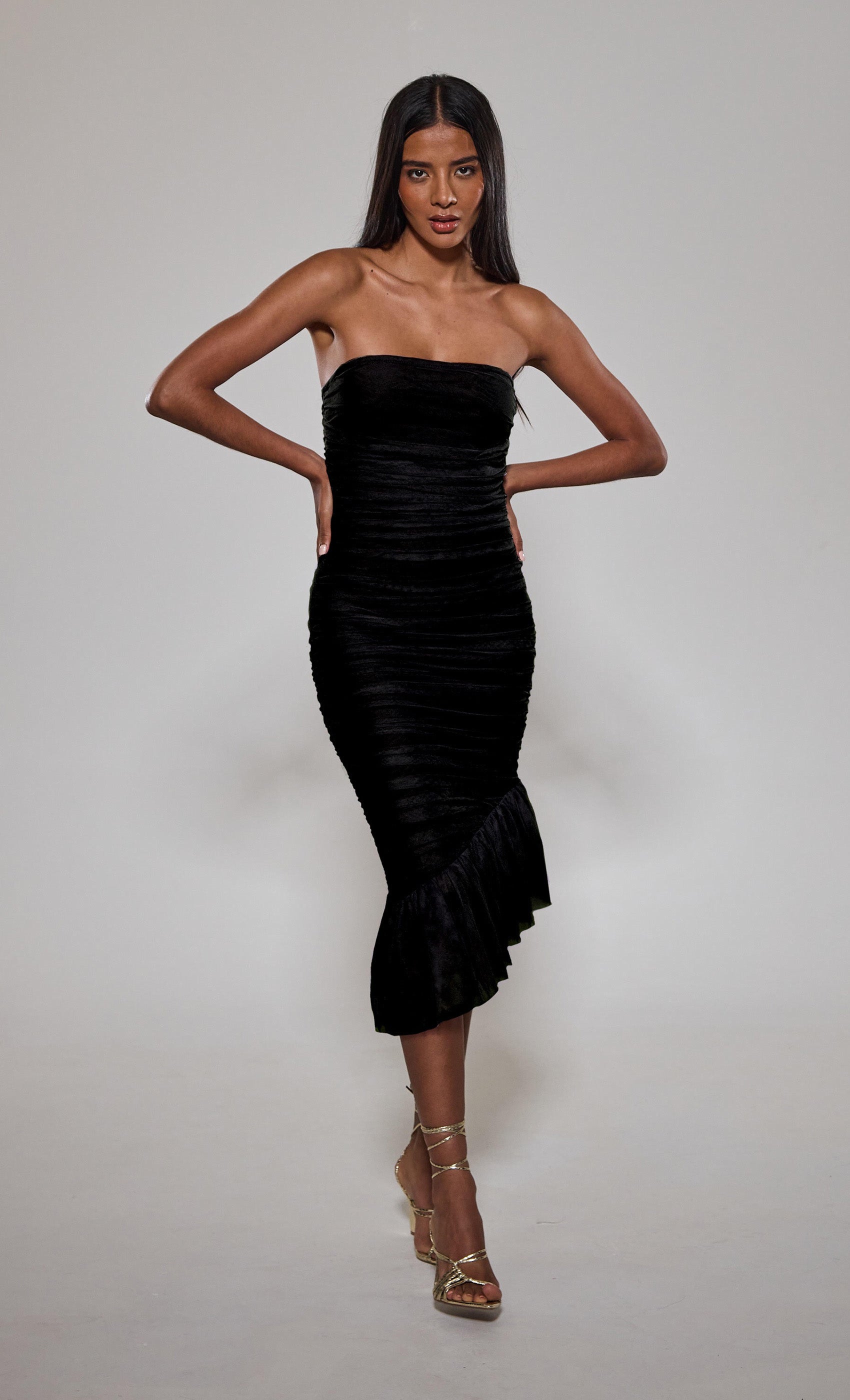 black bandage mesh dress Rare London Women's Black Asymmetric Mesh Bandage Dress 12