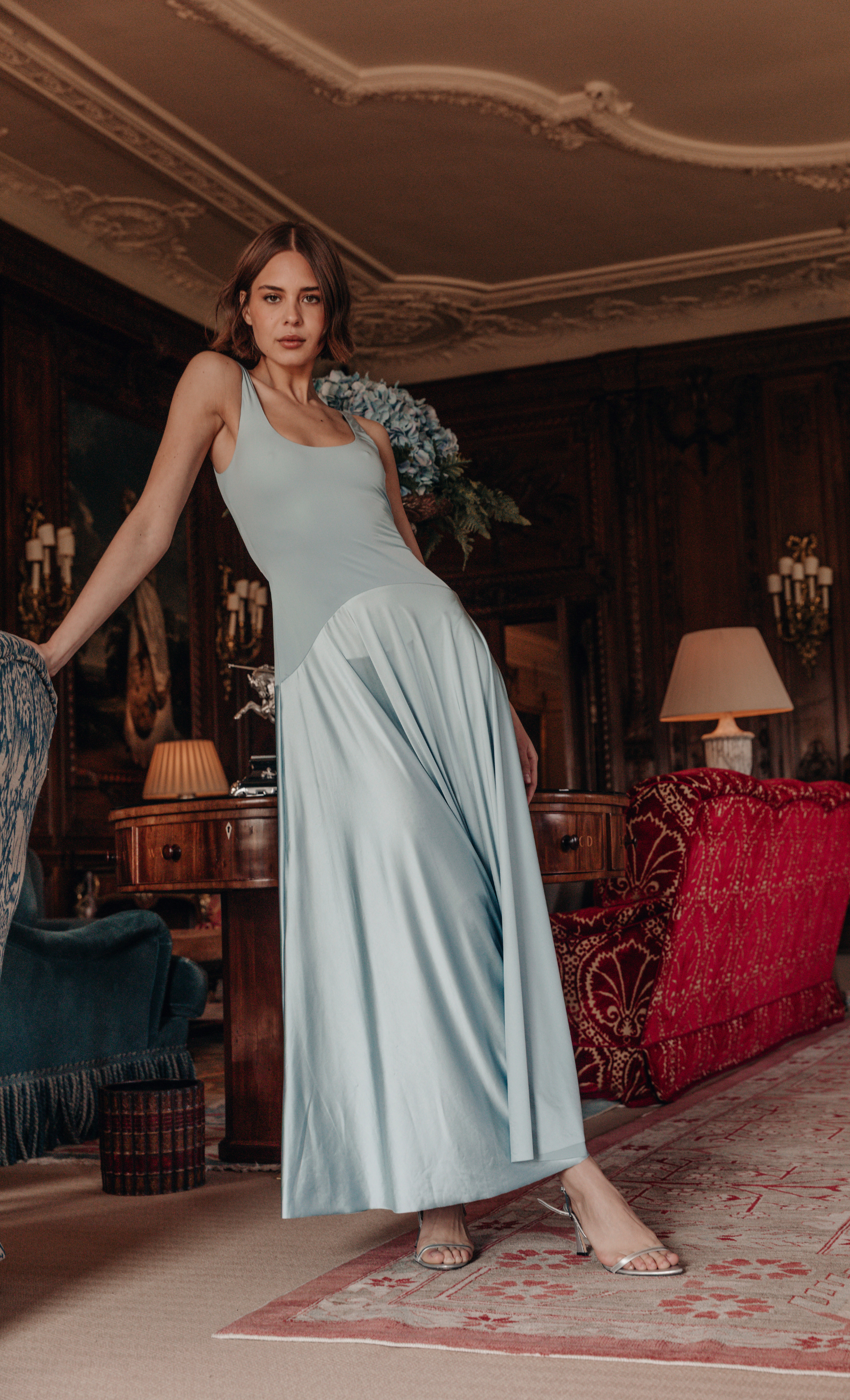 blue drop waist maxi dress Baby Curved – Rare London dessy Mirel - Turtleneck Cashmere Featuring a sophisticated rounded Primary color:Yellow