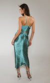Turquoise Fringe Midi Skirt