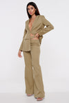Olive Green Side Split Tailored Blazer