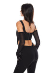 Black Corset Glove Top