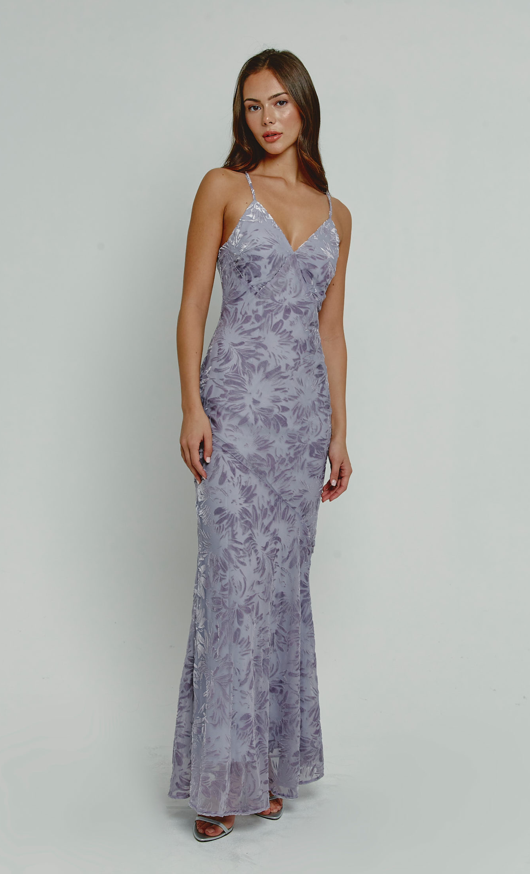 Lilac Rose Devore Bias Maxi Dress – Rare London
