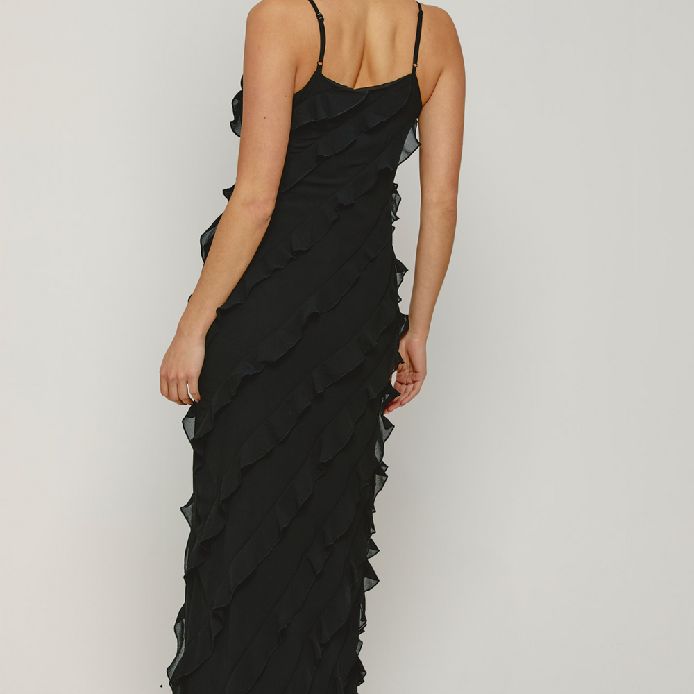 
                      
                        Black Frill Detail Maxi Dress
                      
                    