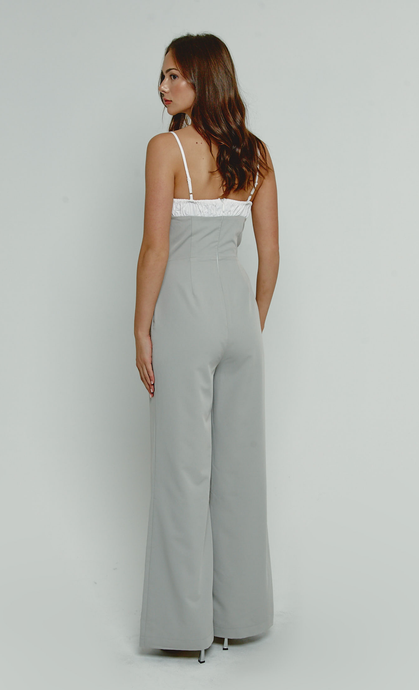 Grey Ruched Bust Jumpsuit