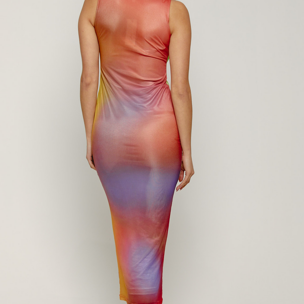 
                      
                        Blur Mesh Slash Maxi Dress
                      
                    