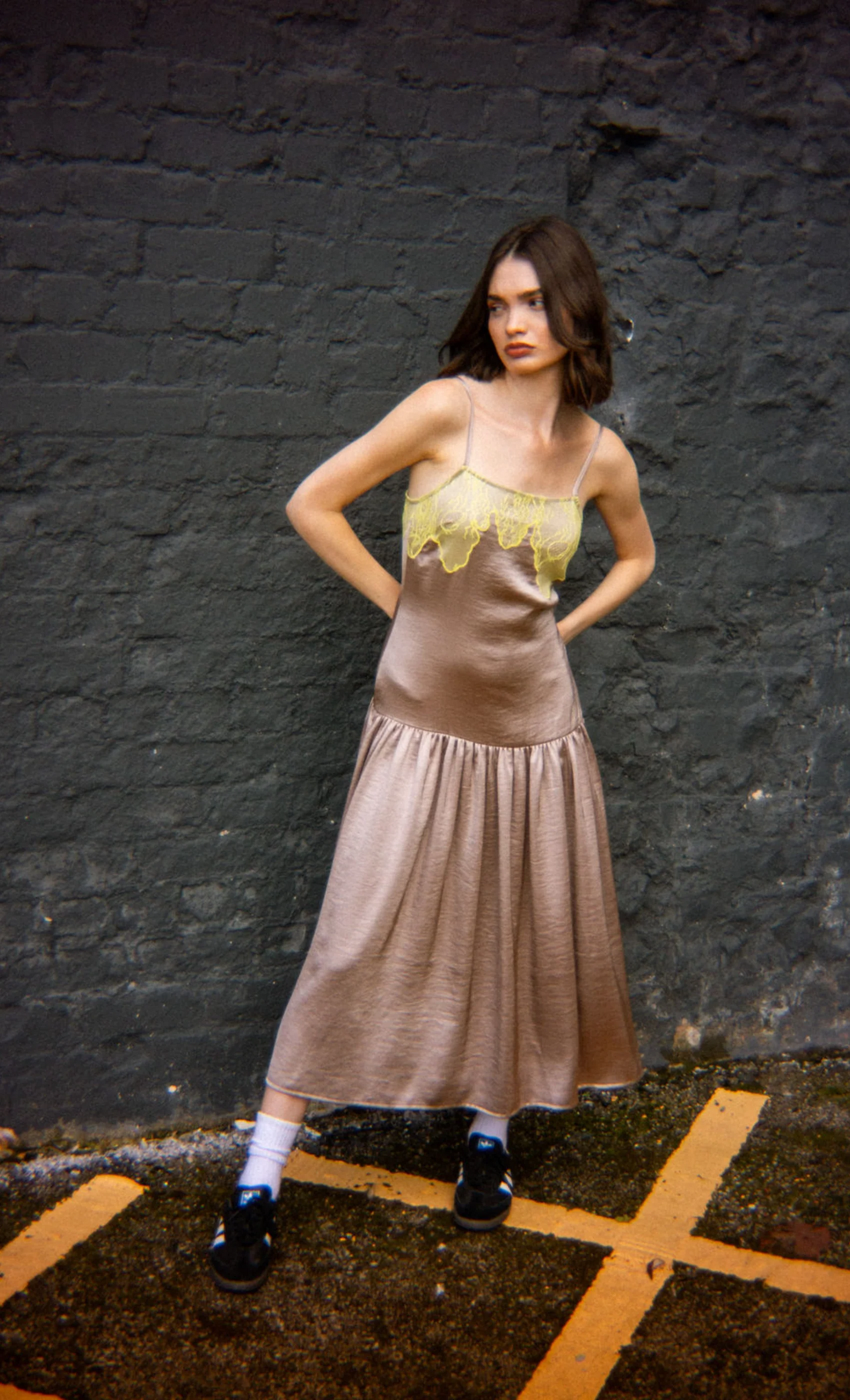 Oyster Drop Waist Lace Midi Dress | ANOTHER GIRL Rare London Oyster Drop Waist Lace Midi Dress | ANOTHER GIRL Rare London
