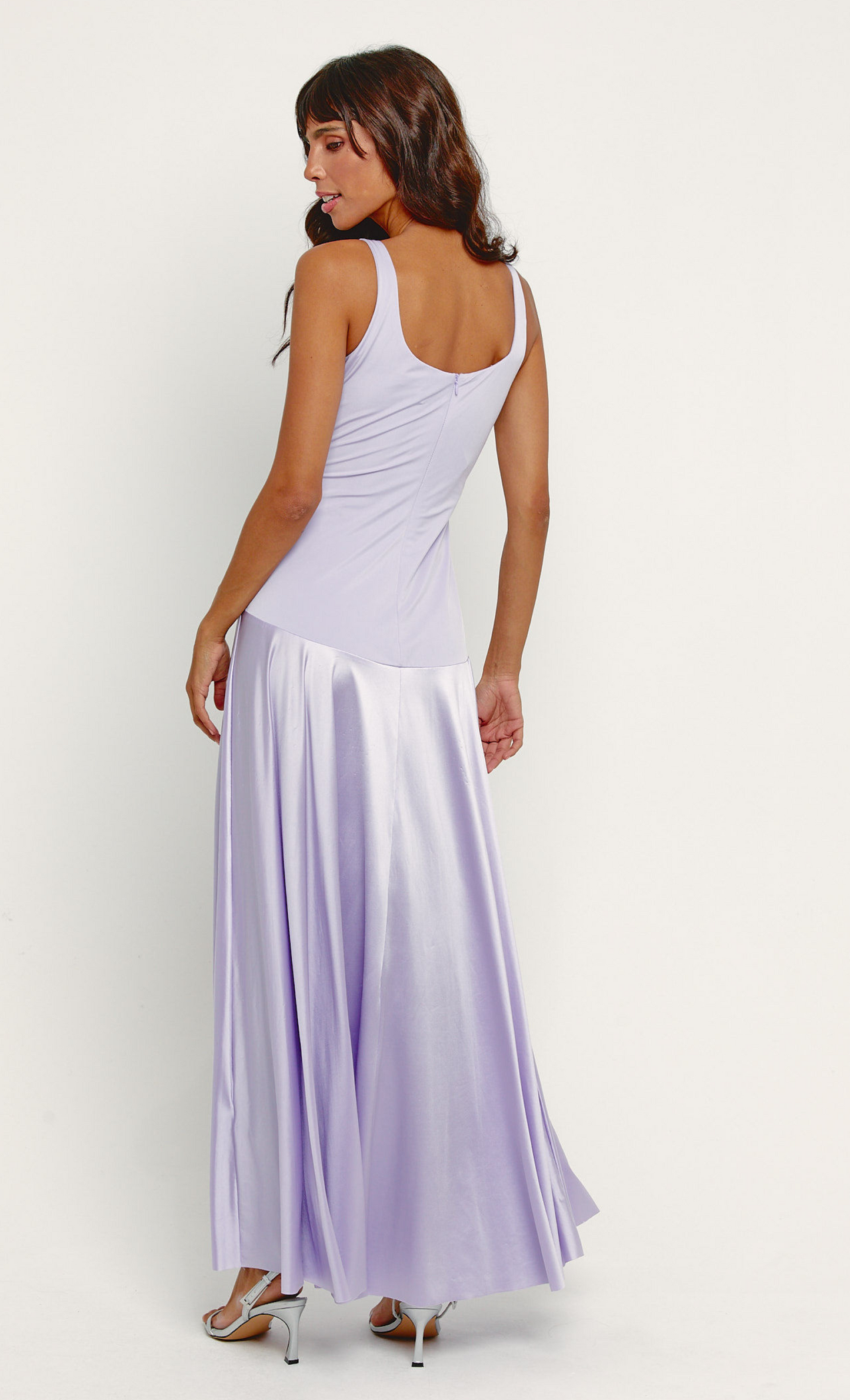 RARE London Women's RARE London Women's Lilac Curved Drop Waist Maxi Dress 8 RARE London Women's RARE London Women's Lilac Curved Drop Waist Maxi Dress 8