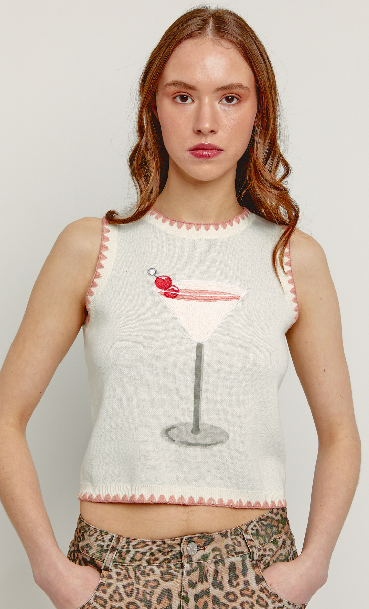 Pink Martini Embroidered Vest