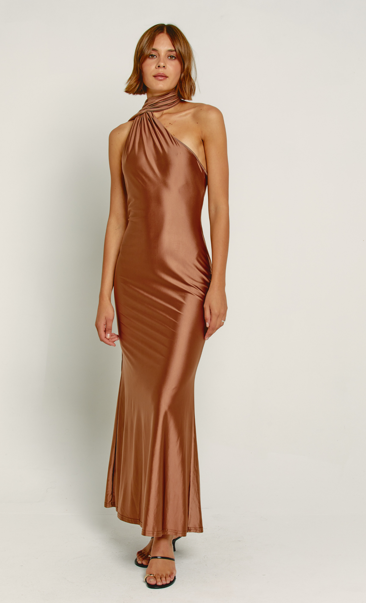 Asymmetric Scarf Maxi Dress