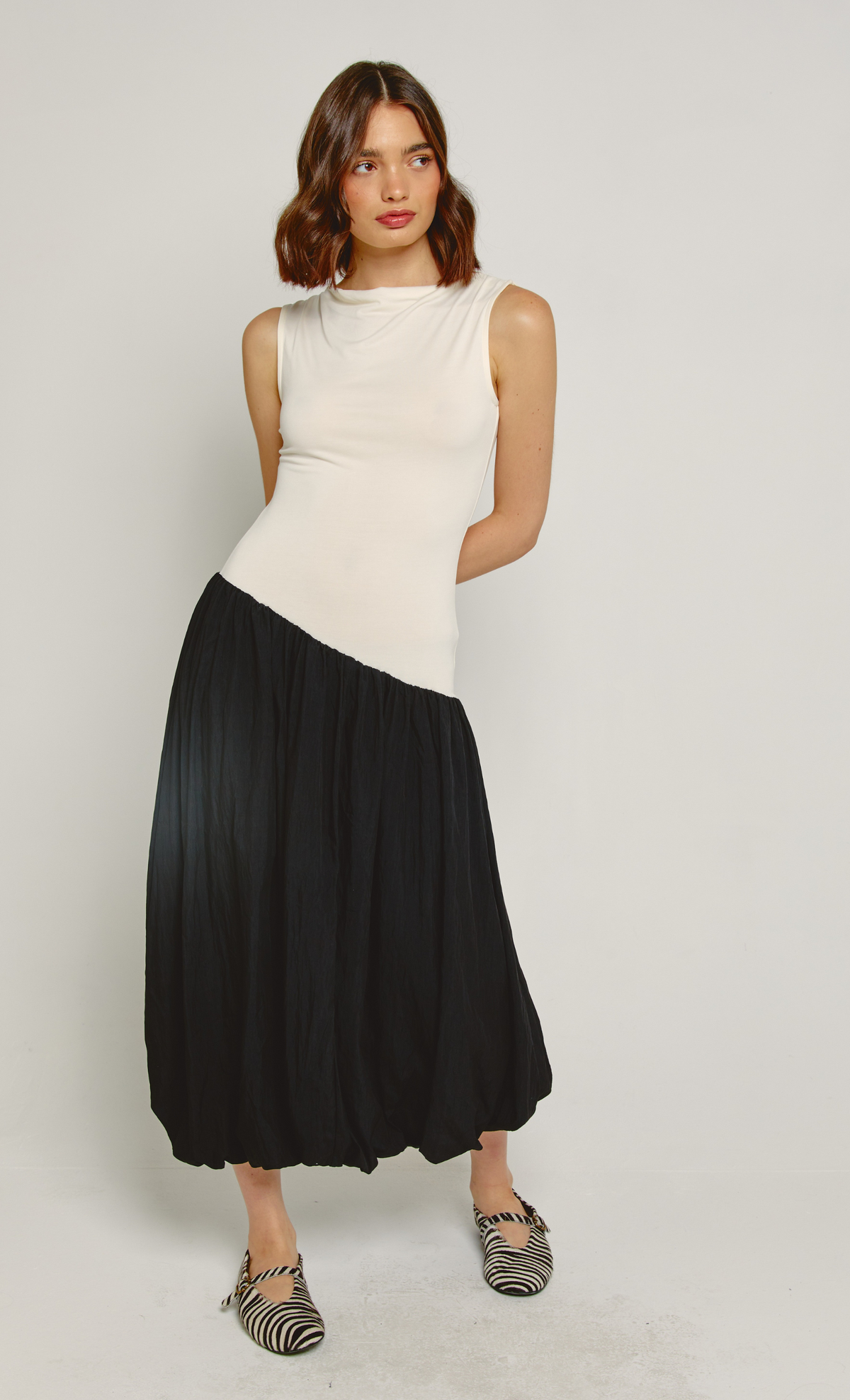 & Cream Curve Maxi Dress