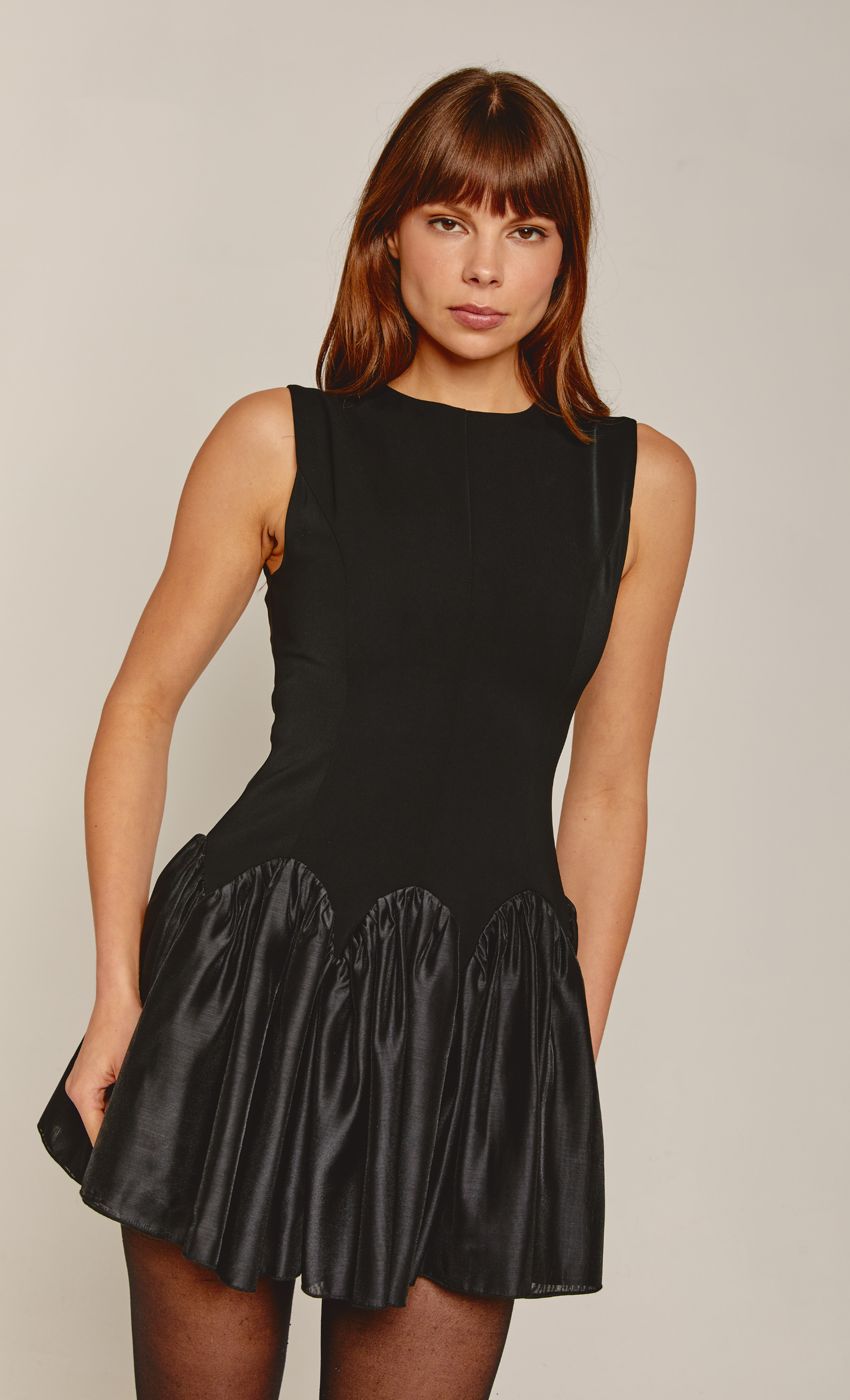RARE London Women's RARE London Women's Black Scallop Curve Waist Mini Dress 16 RARE London Women's RARE London Women's Black Scallop Curve Waist Mini Dress 16