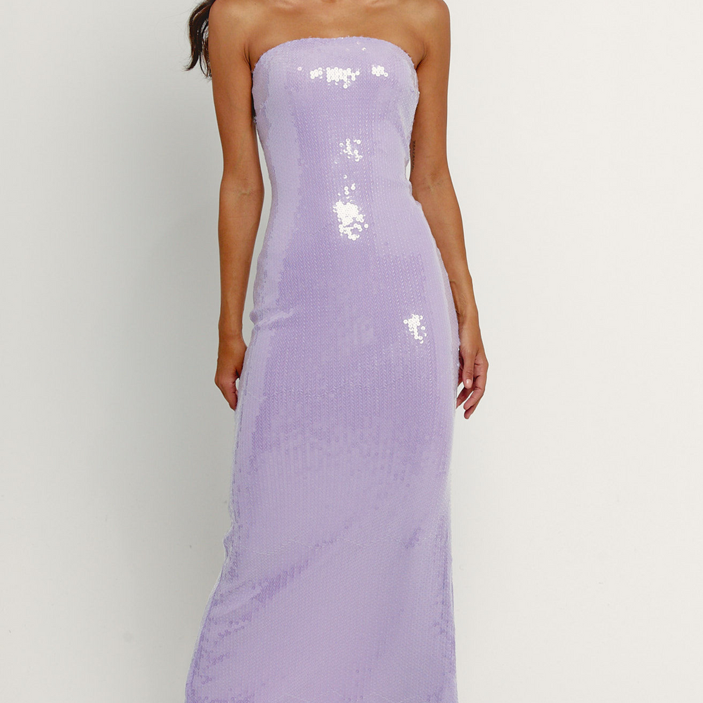 
                      
                        Lilac Sequin Bandeau Maxi Dress
                      
                    