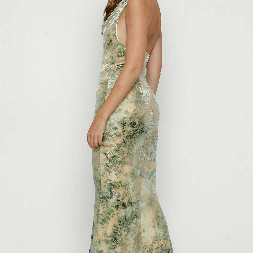 
                      
                        Cowl Neck Devore Maxi Dress
                      
                    