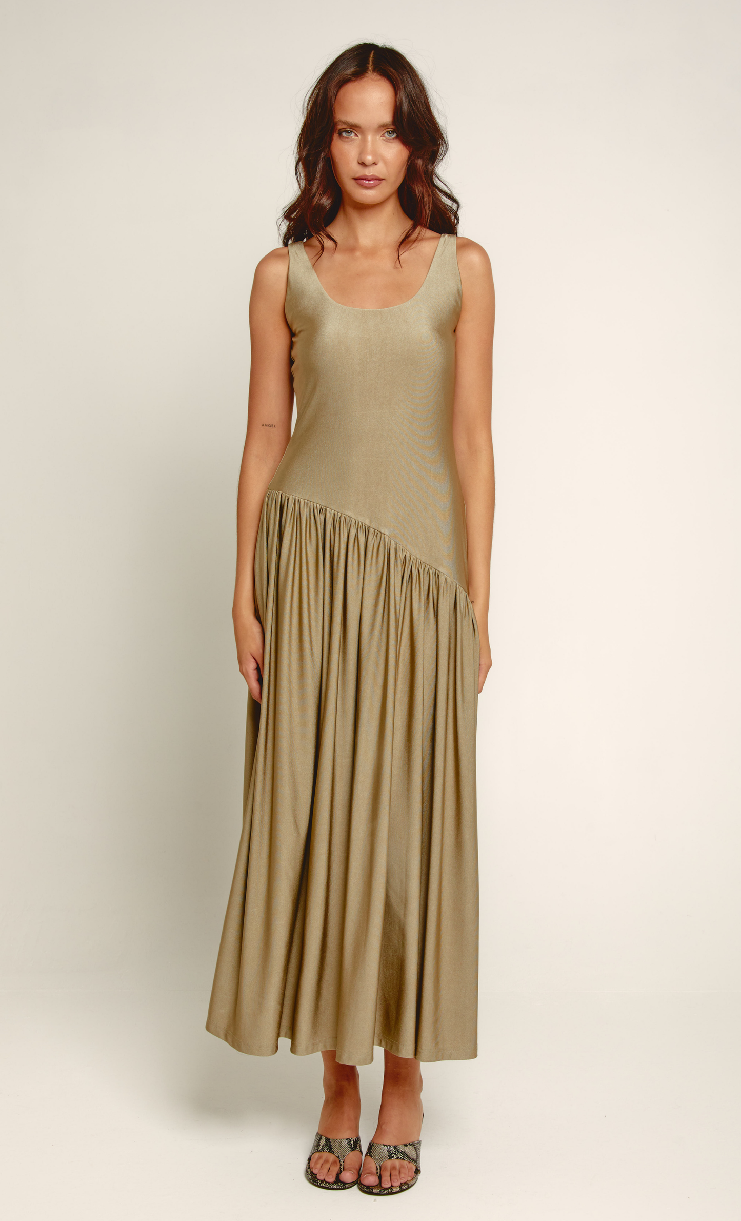 RARE London Women's RARE London Women's Olive Asymmetric Waist Detail Maxi Dress 8 RARE London Women's RARE London Women's Olive Asymmetric Waist Detail Maxi Dress 8