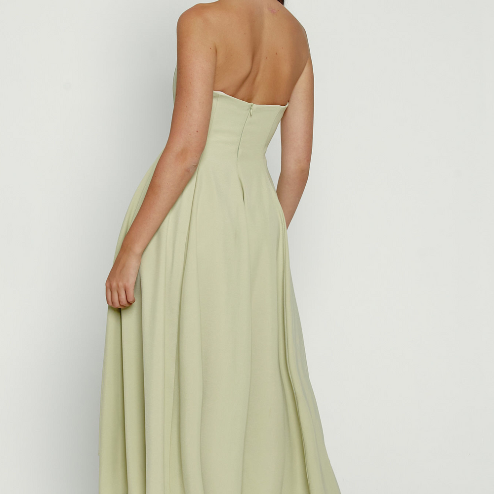 
                      
                        Olive Bandeau Corset Full Skirt Midi Dress
                      
                    