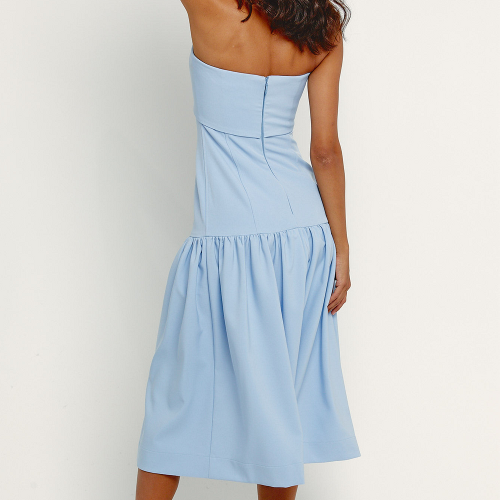 
                      
                        Drop Waist Strapless Bow Midi Dress
                      
                    