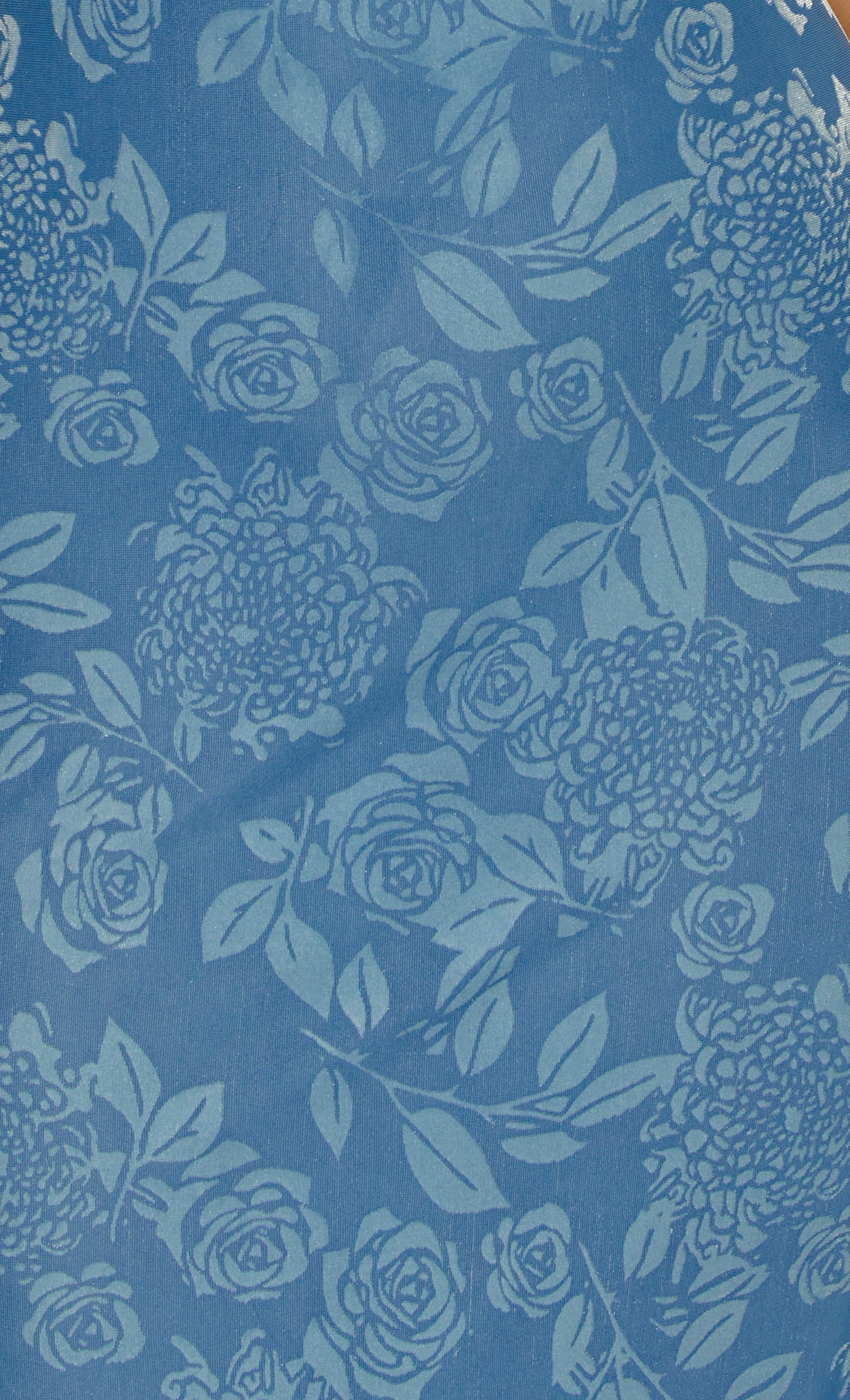 Devore Floral Pattern Blue Floral Mesh Devore Maxi Dress – Rare London