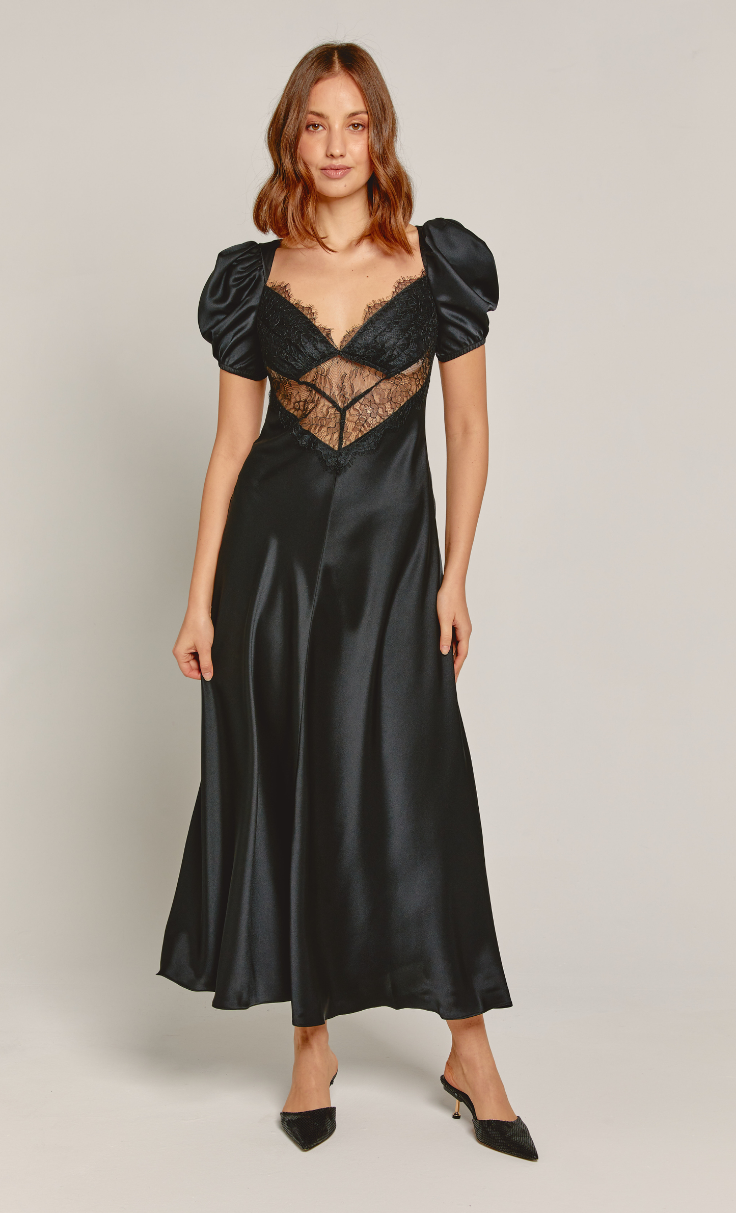 rare london black lace dress Black Lace Slip Maxi Dress