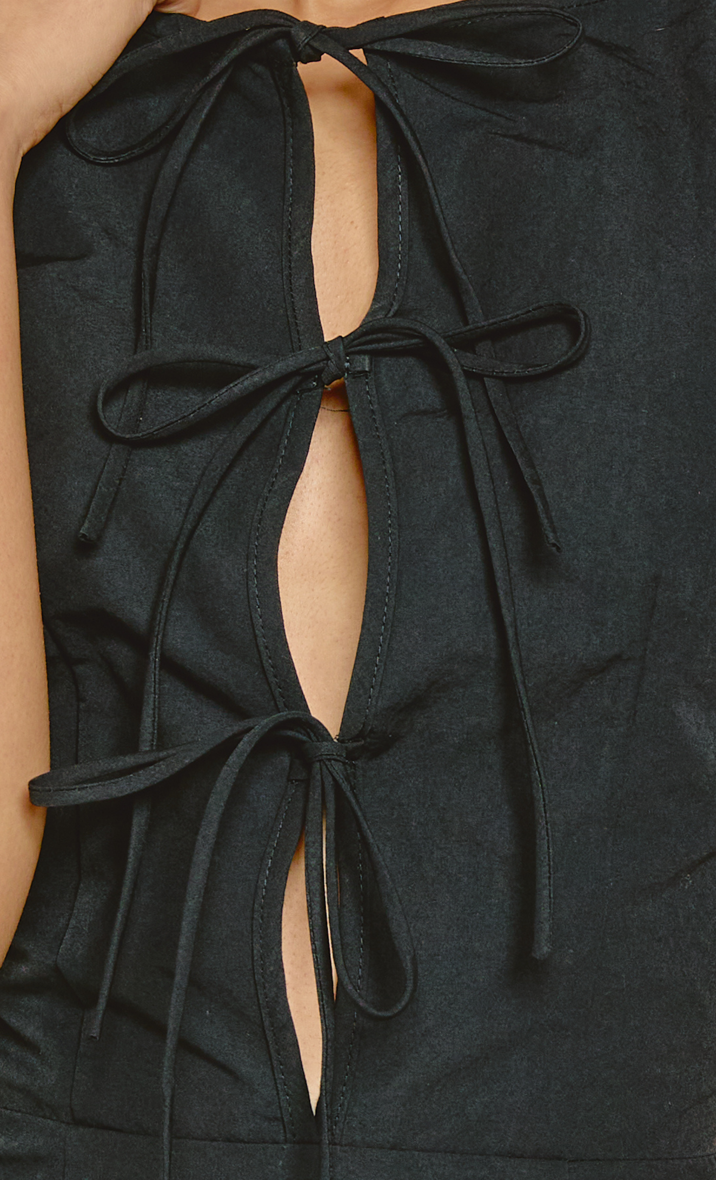 Black Tie Front Mini Dress