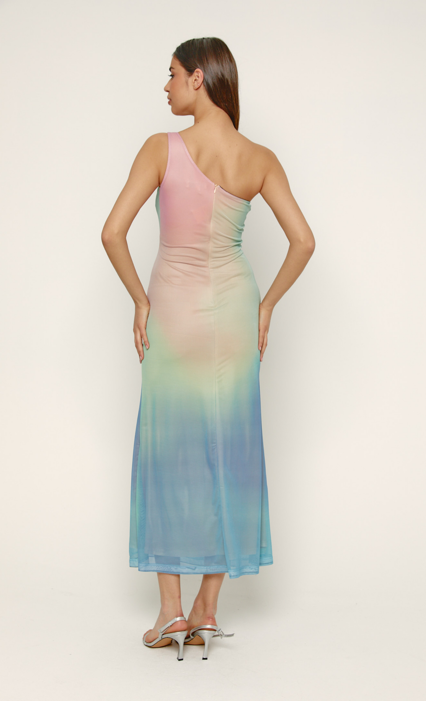 ombre one shoulder long dress Pink Wallis Ombre One Shoulder Maxi Dress