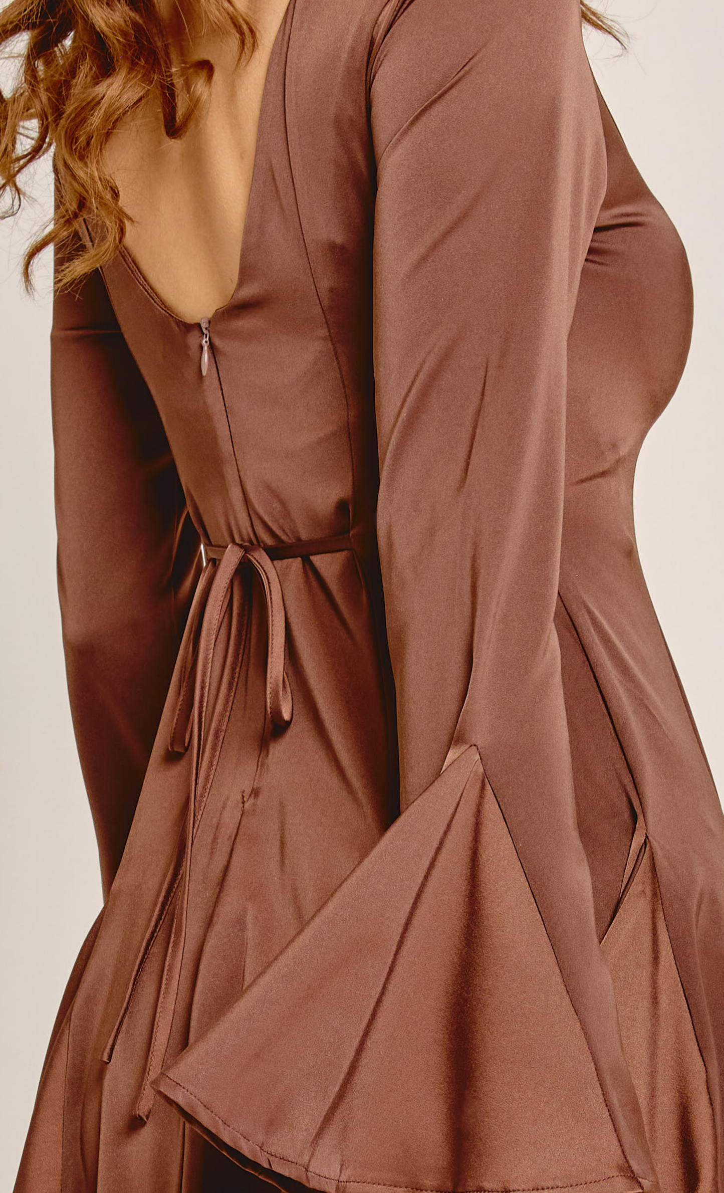 satin godet mini dress ALICE + OLIVIA Lurlene Vegan Godet Mini Dress