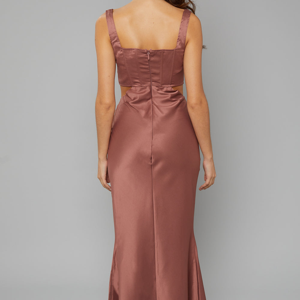 
                      
                        Blush Satin Cut-Out Corset Dress
                      
                    