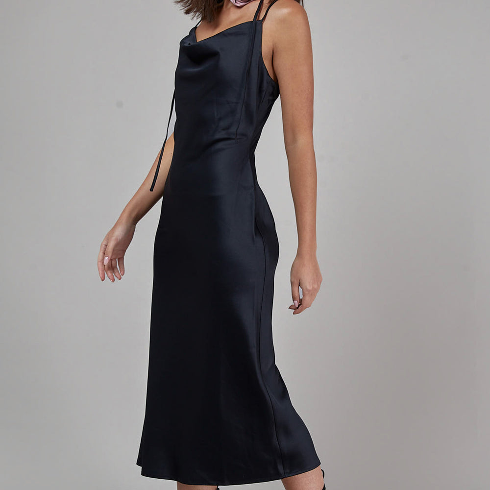 
                      
                        Black Corsage Detail Slip Dress
                      
                    