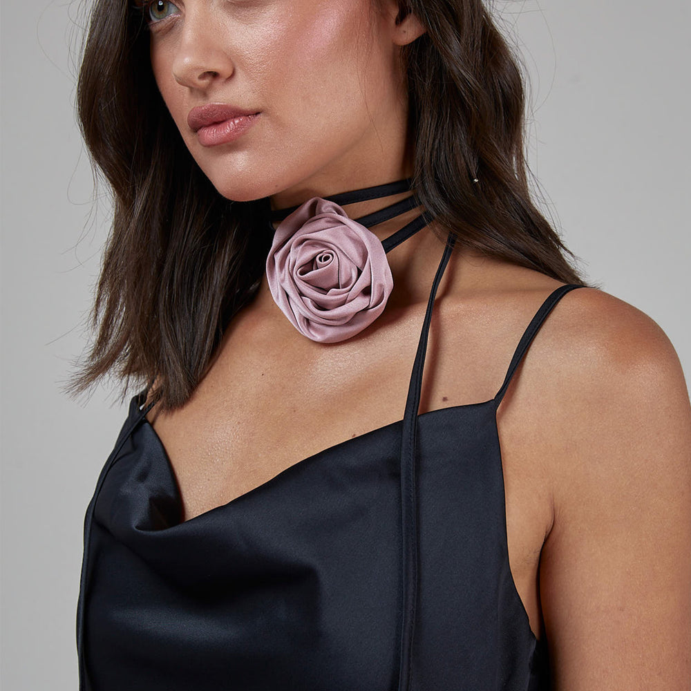 
                      
                        Black Corsage Detail Slip Dress
                      
                    