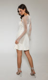 Cream Diamante Sleeve Mini Dress