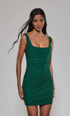 Emerald Draped Corset Mini Dress
