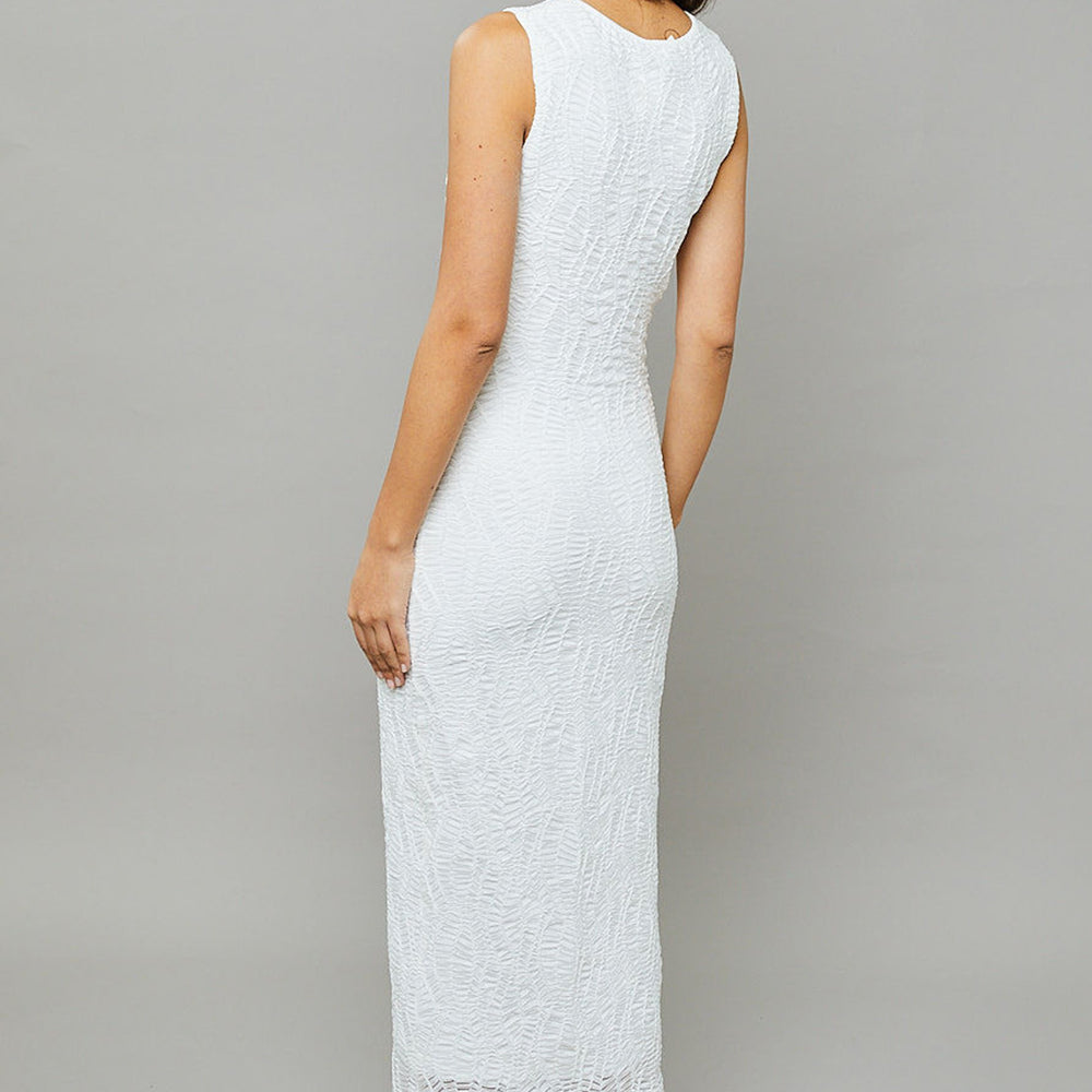 
                      
                        Ivory Textured Racer Maxi Dress
                      
                    