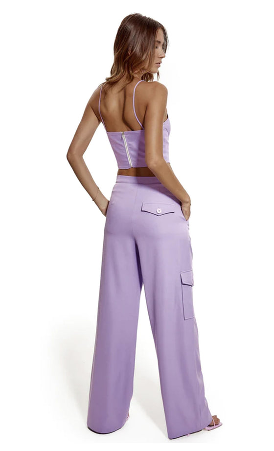 Lilac Tailored Cargo Trousers