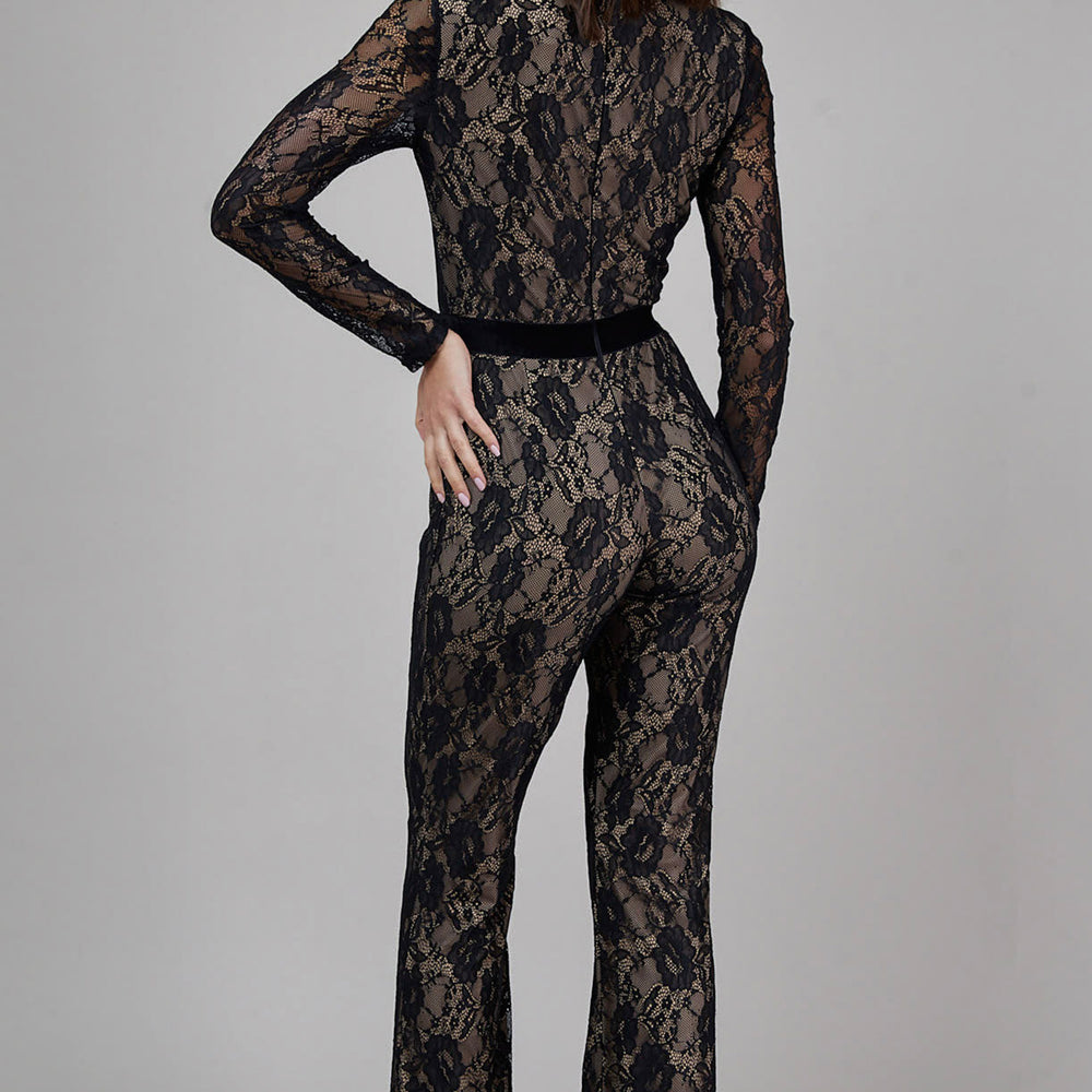 
                      
                        Black Long Sleeve Lace Jumpsuit
                      
                    