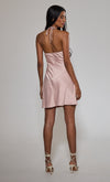 Pink Satin Corsage Mini Dress