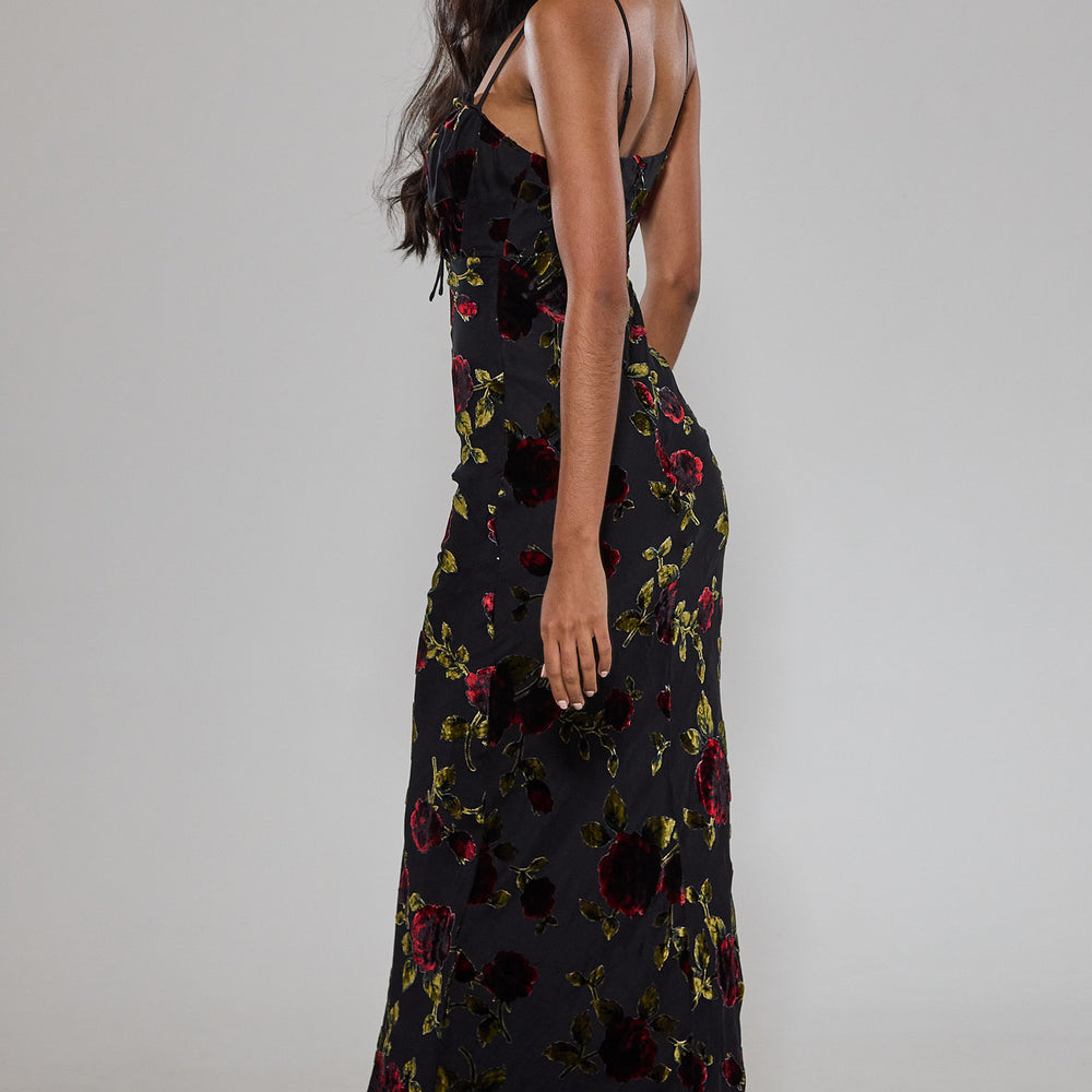 
                      
                        Devore Rose Tie Maxi Dress
                      
                    