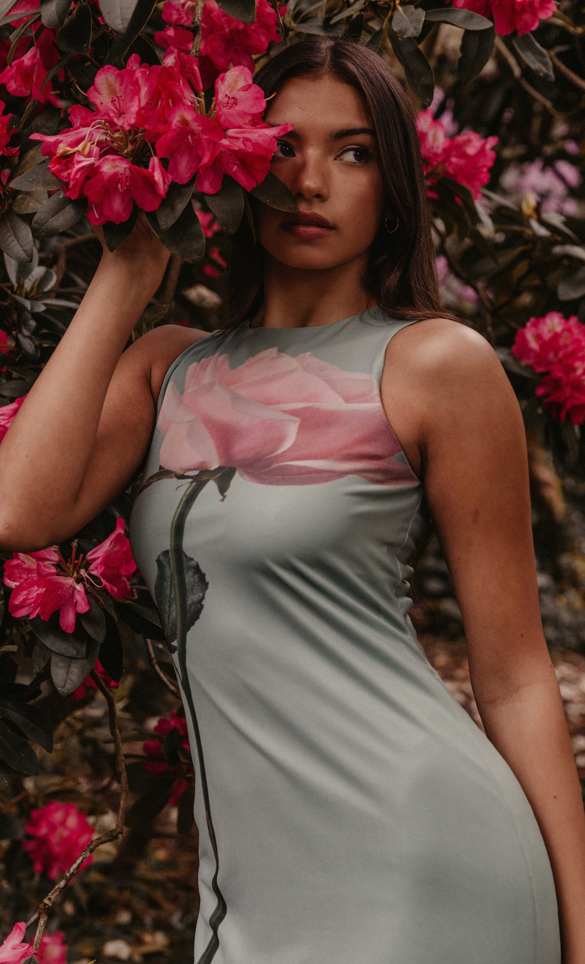 Rose Print Maxi Dress