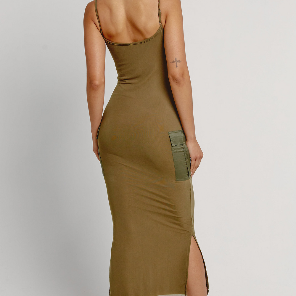 
                      
                        Cargo Pocket Mesh Maxi Dress
                      
                    