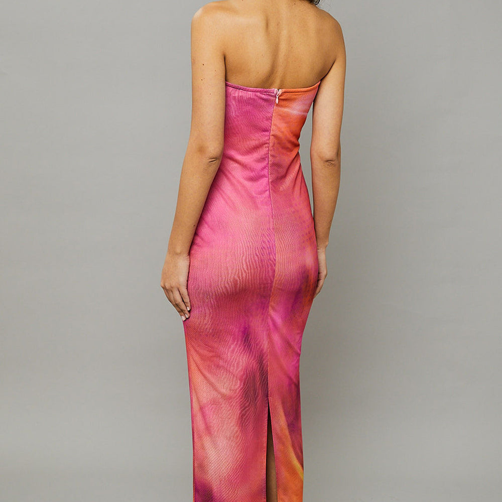 
                      
                        Pink Multi Mesh Bandeau Maxi Dress
                      
                    