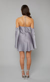 Silver Satin Mini Slip Dress