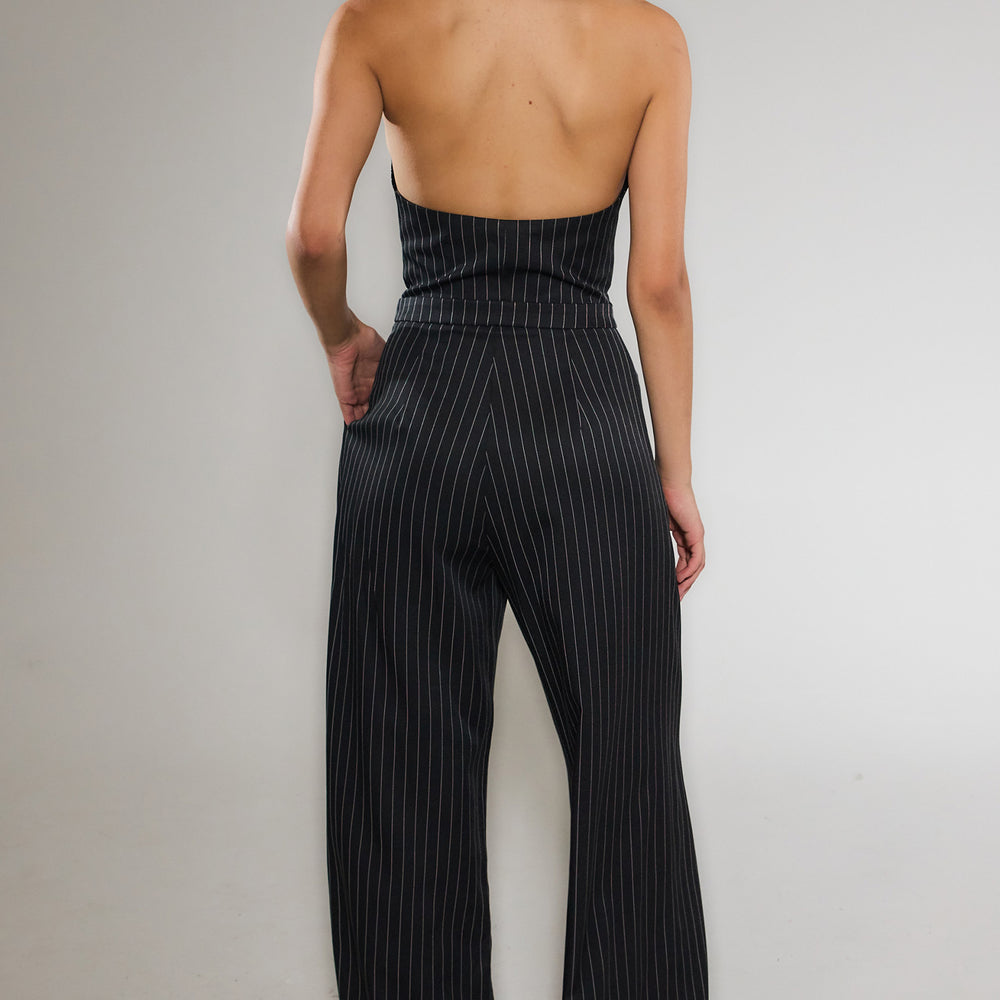 
                      
                        Black Pinstripe Tailored Jumpsuit
                      
                    