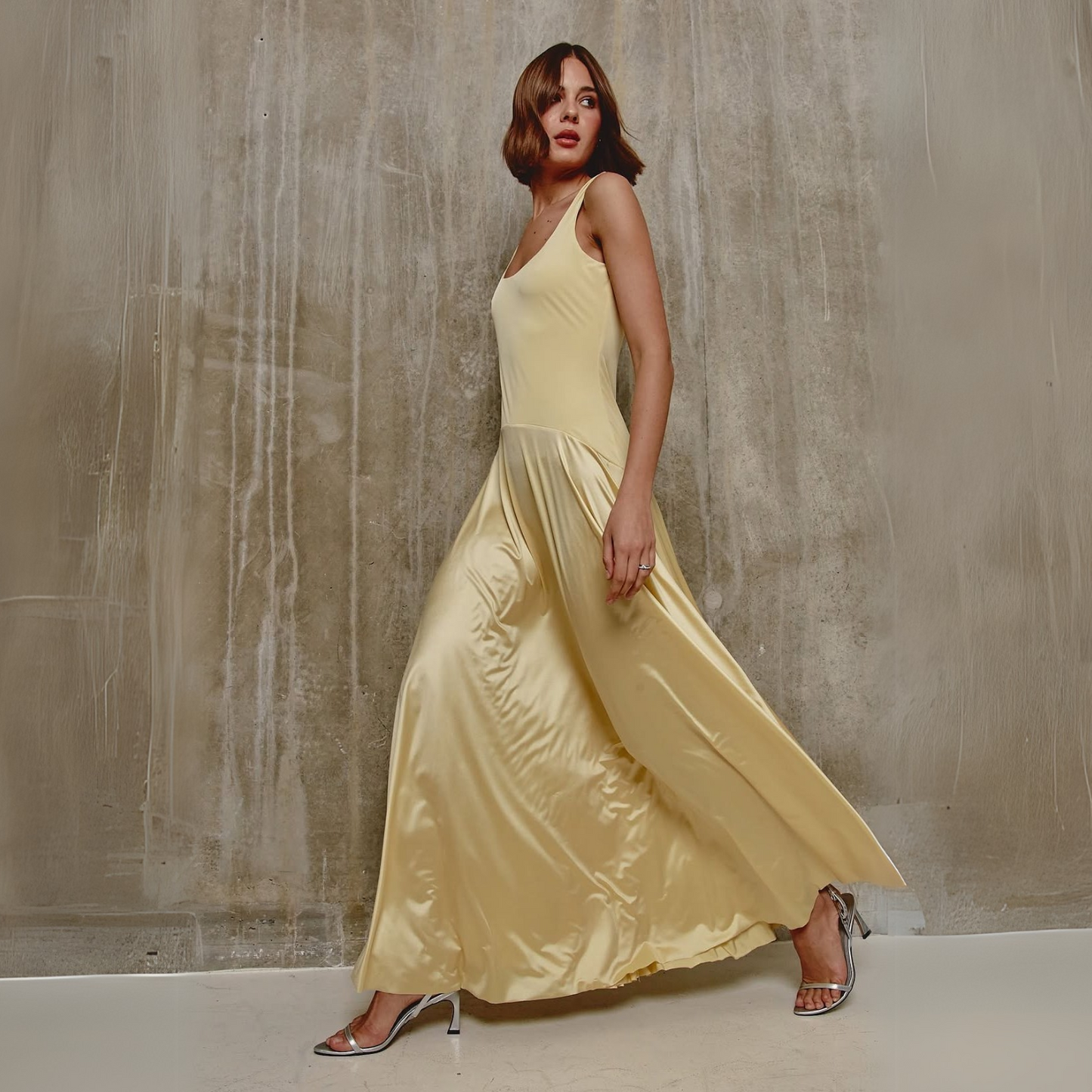 Shades of the Drop Waist Curved Maxi Rare London Shades of the Drop Waist Curved Maxi Rare London