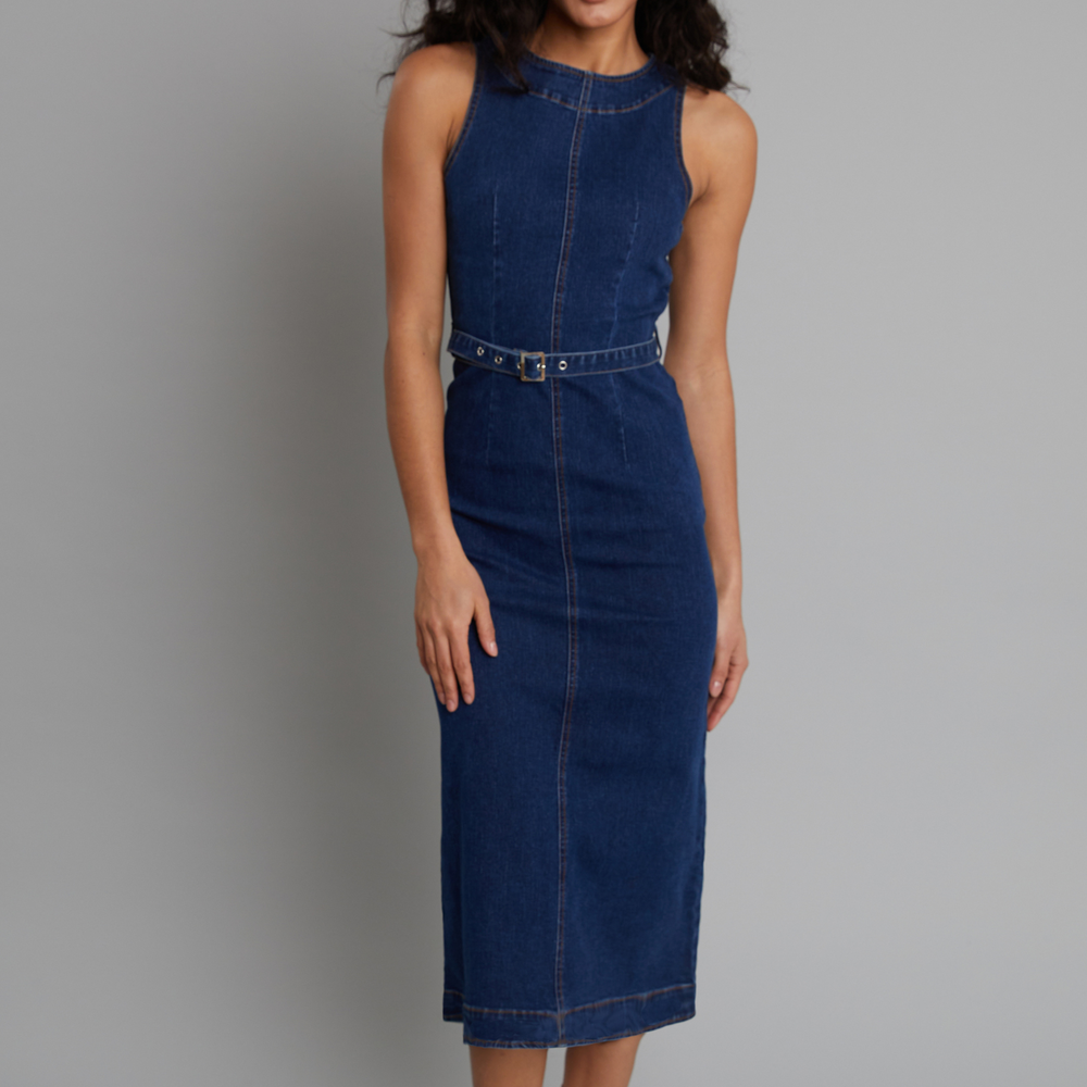 
                      
                        Dark Denim Midaxi Shift Dress
                      
                    