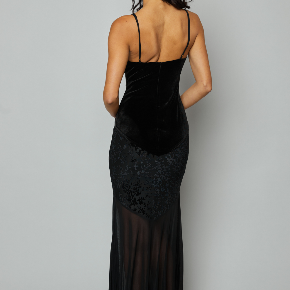 
                      
                        Black Burnout Panelled Maxi Dress
                      
                    